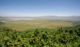 African landscape at the Ngorongoro Crater in Tanzania